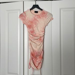 White Fox Boutique Pink Tie Dye T-shirt dress, size XS